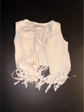 Boot Barn Cream Fringe Bohemian Vest Size 2T New with Tags
